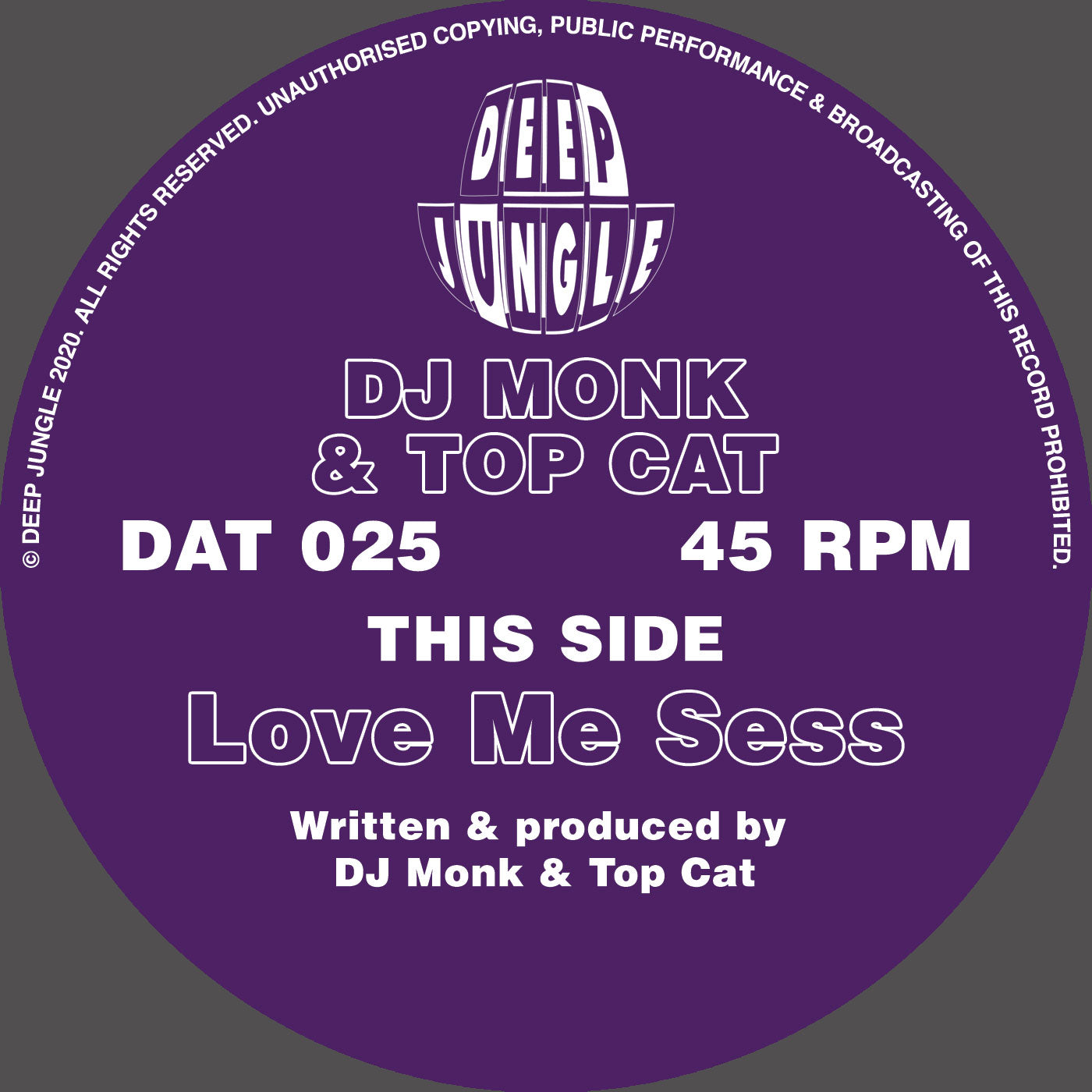 DJ Monk & Top Cat - Love Me Sess - Deep Jungle Records