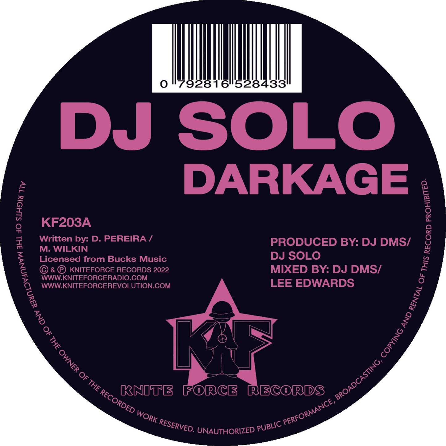DJ Solo - Darkage / Axis - Kniteforce Records (10" Vinyl Repress)