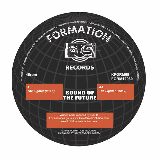 The Lighter record label showing Mix 1 and Mix 2, KFORM09 / FORM12060