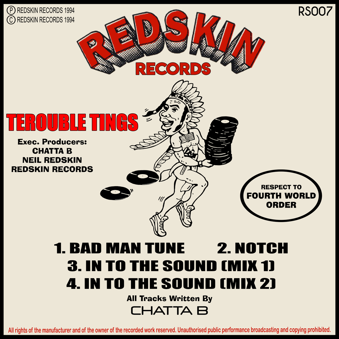 Chatta B - Terouble Tings EP - Redskin Records