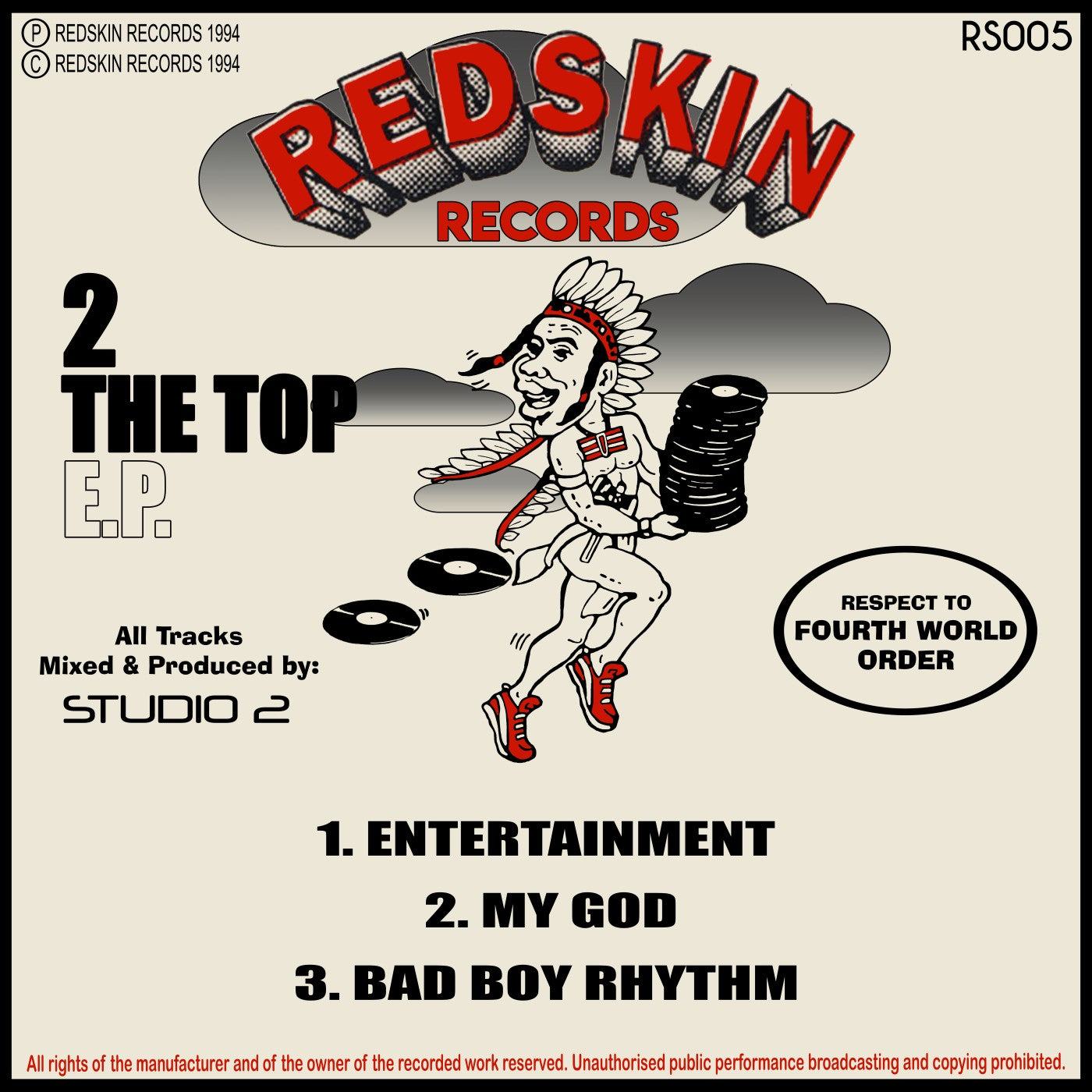 Studio 2 - 2 The Top E.P - Redskin Records