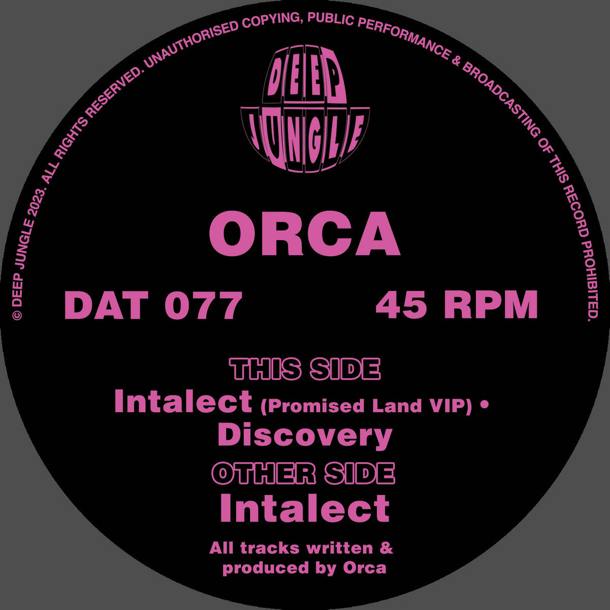 Orca - Intalect EP - Deep Jungle Records - 12" Vinyl