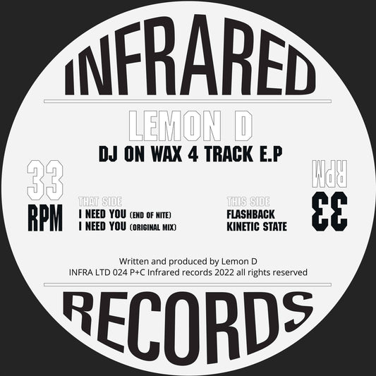 Lemon D – DJ On Wax 4 Track EP - Infrared Records