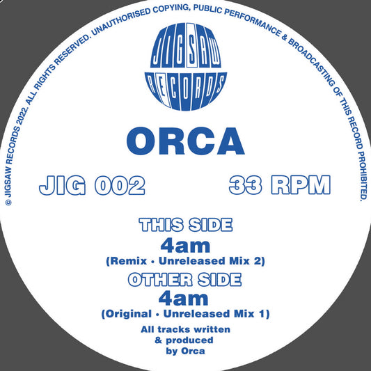 Orca - 4AM EP - Jigsaw Records - 12" Vinyl