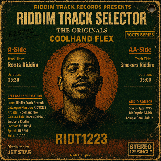 Coolhand Flex - Roots Riddim / Smokers Riddim - RIDT1223 blue vinyl label