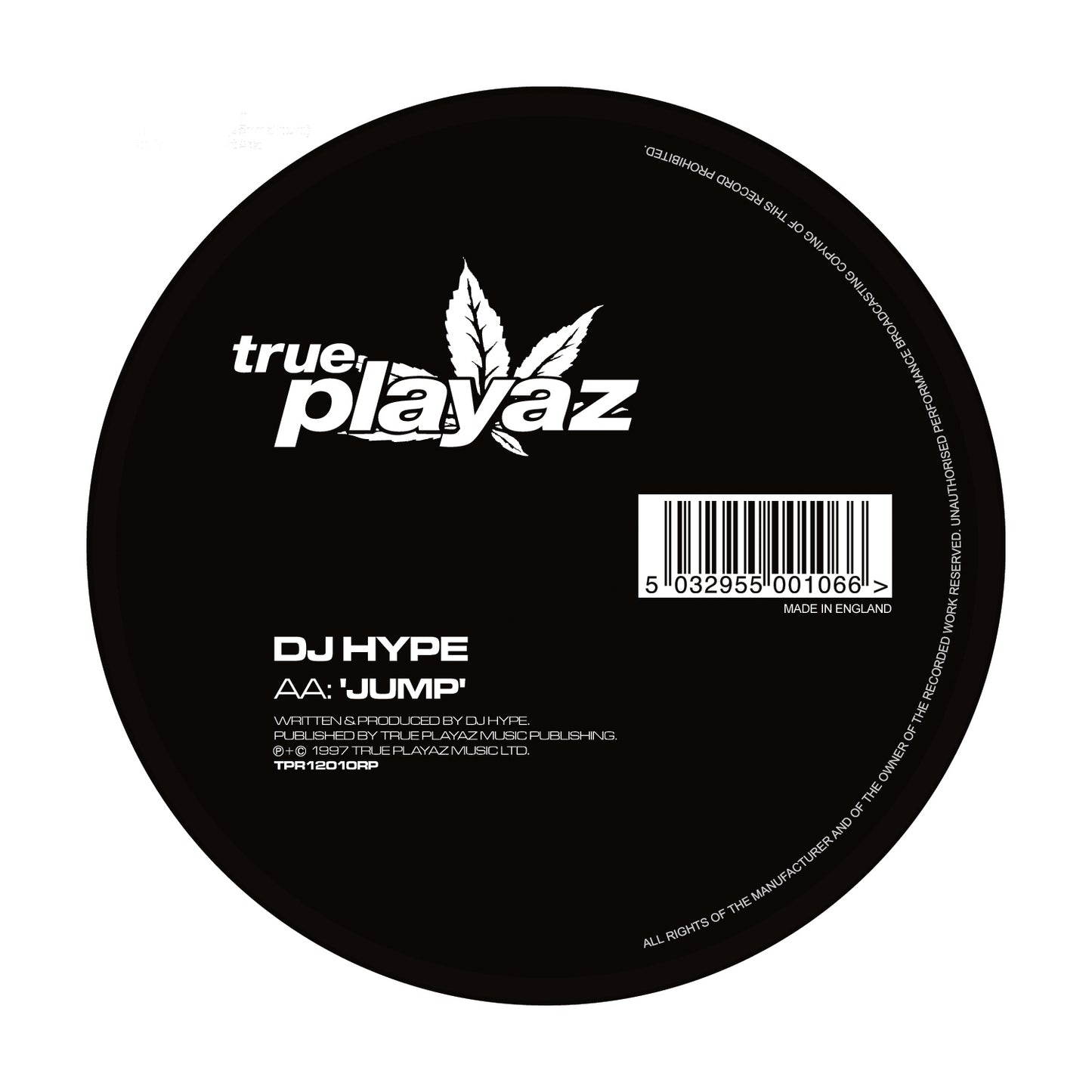 DJ Hype Featuring MC Fats - Peace, Love & Unity (Remix) / Jump - 12” Vinyl