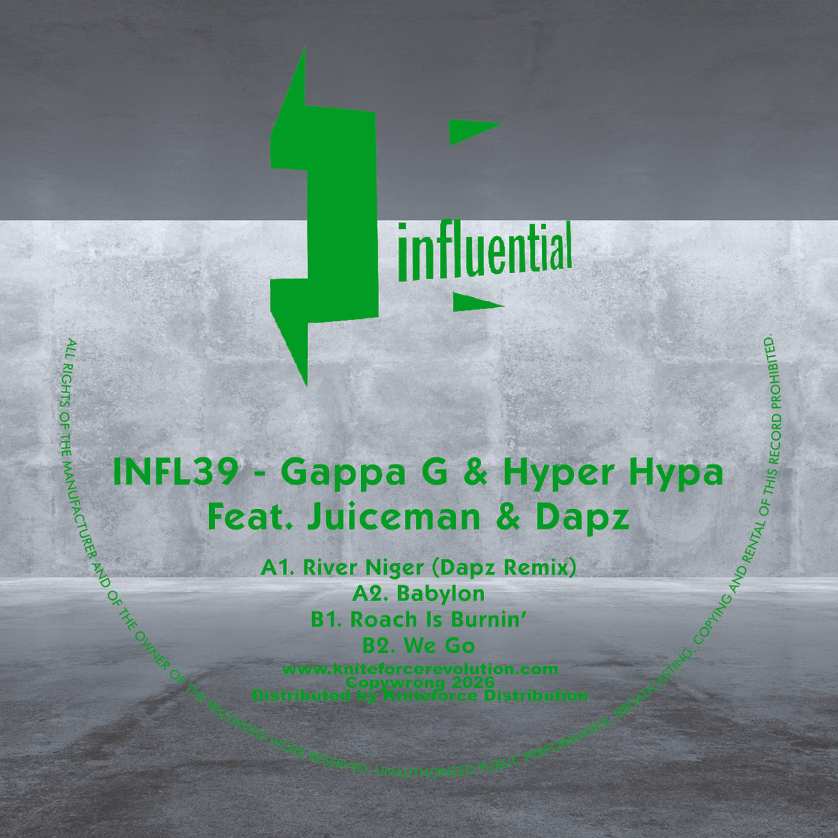 Babylon EP label artwork showing the four tracks and artists
