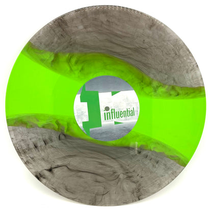 Babylon EP clear smoked and green stripe vinyl with Influential logo label