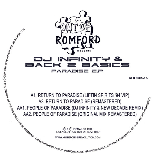 DJ Infinity & Back 2 Basics - Paradise EP - Out Of Romford Records